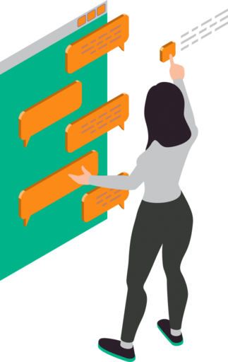 Woman checking if the privacy system is managed correctly
