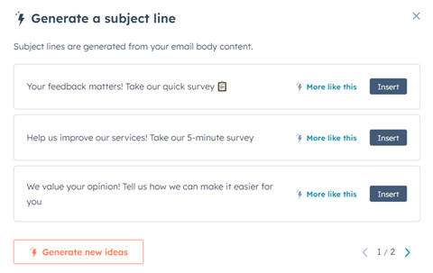 AI's capabilities to generate compelling subject lines