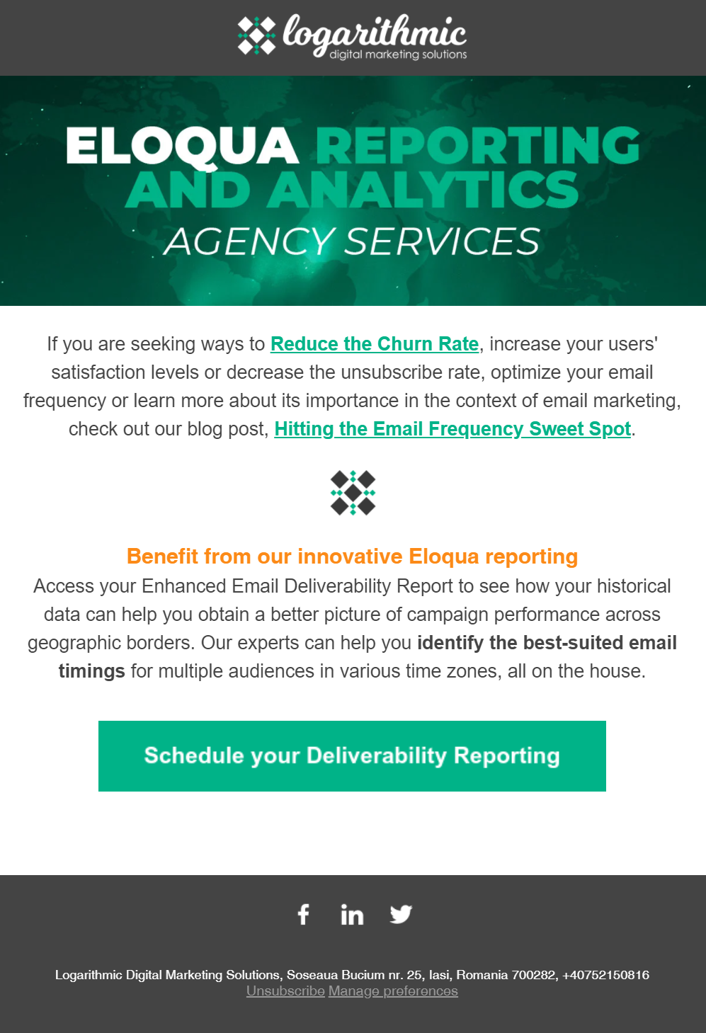 Email template for an automated reassurance nurture campaign
