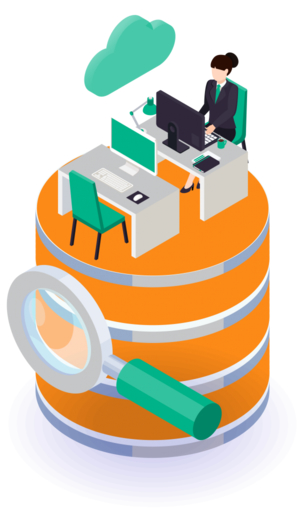 A woman creating security groups to control users’ level of access