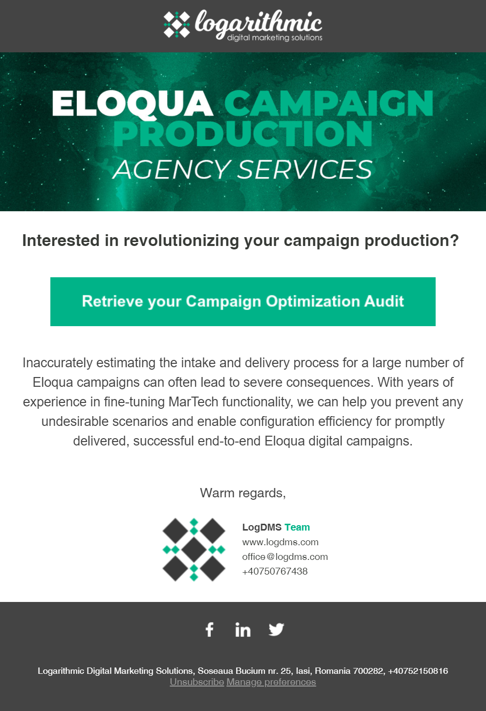 Email template for an automated post-welcome nurture campaigns